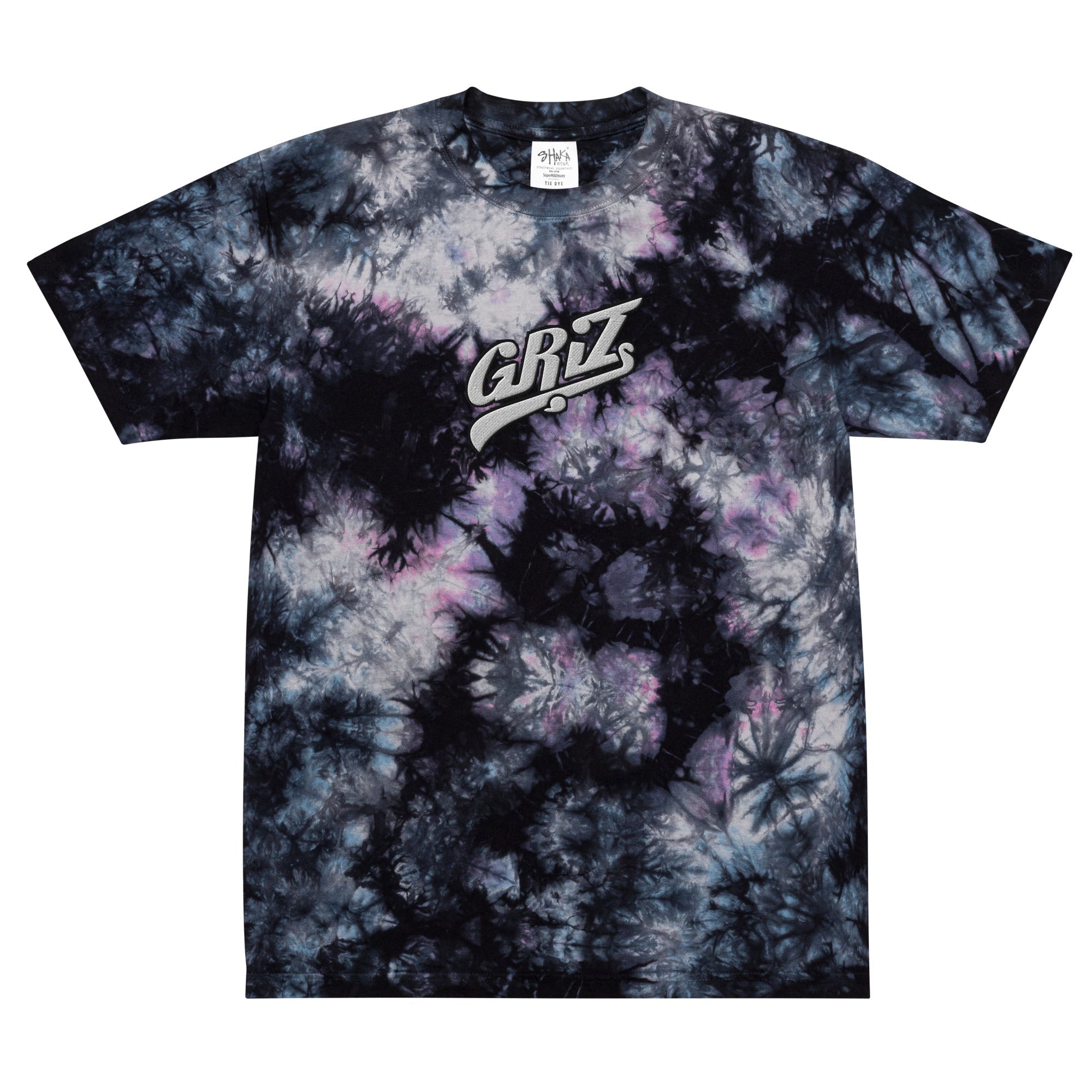 Griz Full Chest Embroidery Tie Dye Rave T-Shirt