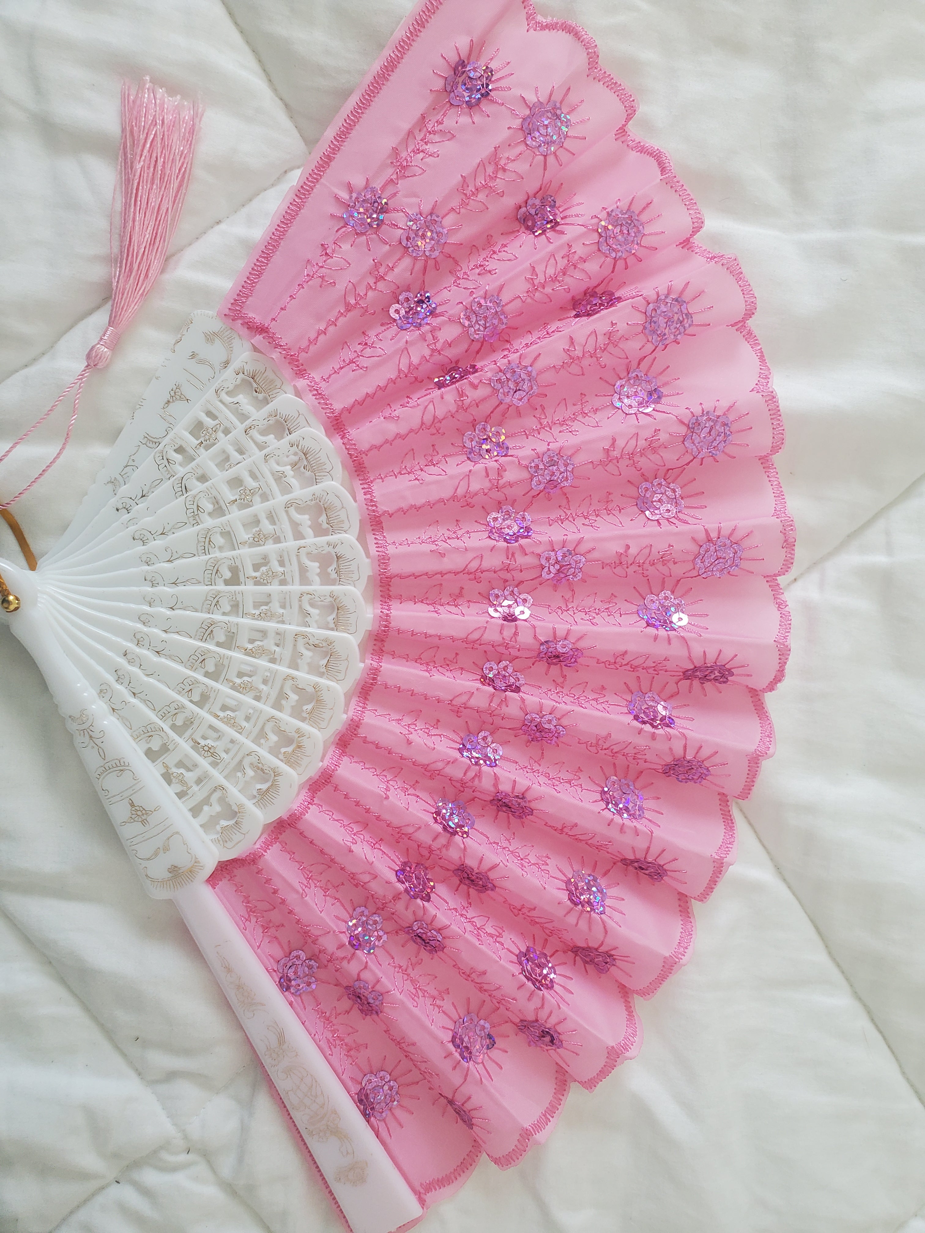 Ornate Folding Festival Fan in 8 Colors