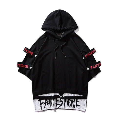 Black Solo Movement Short Sleeves Hoodie