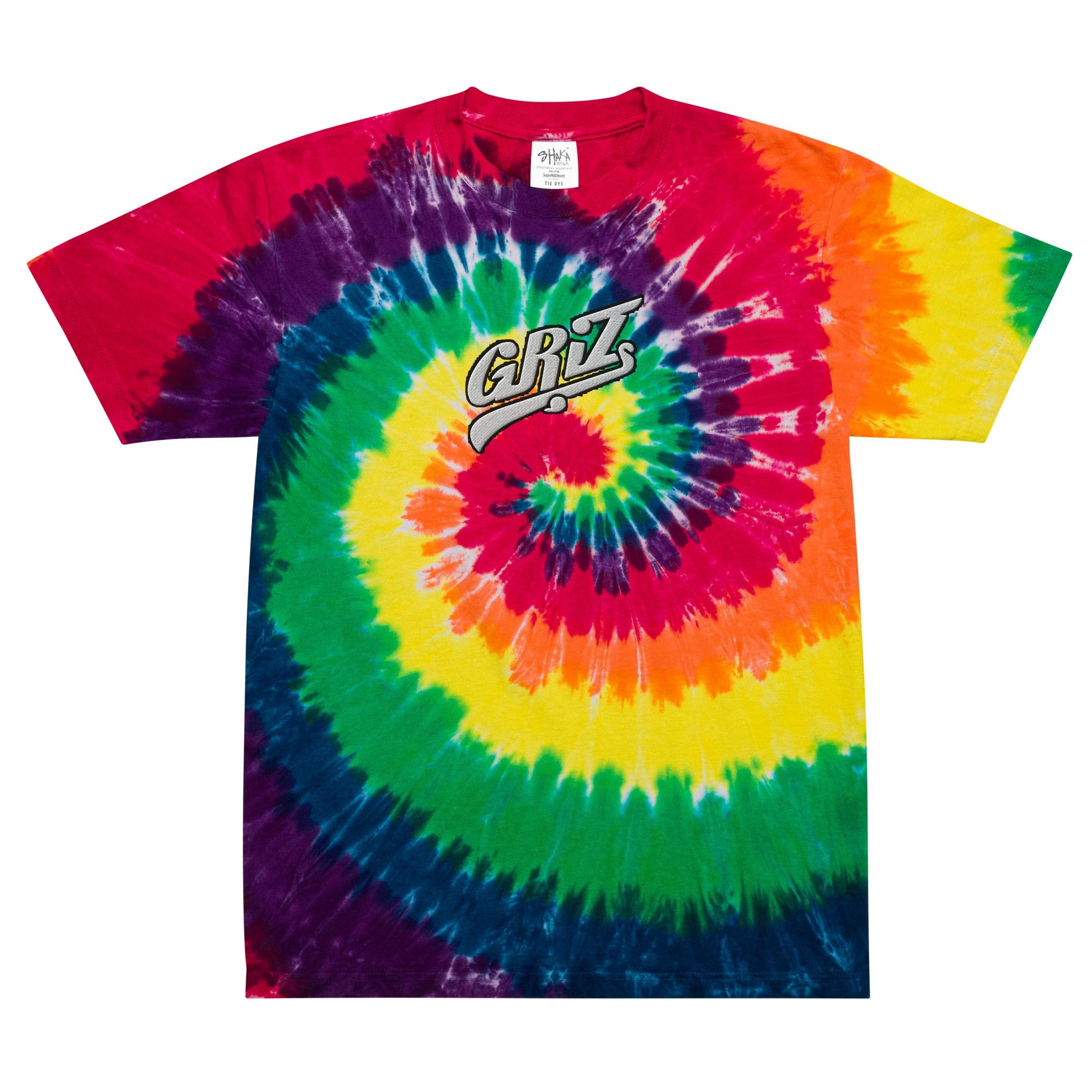 Griz Full Chest Embroidery Tie Dye Rave T-Shirt