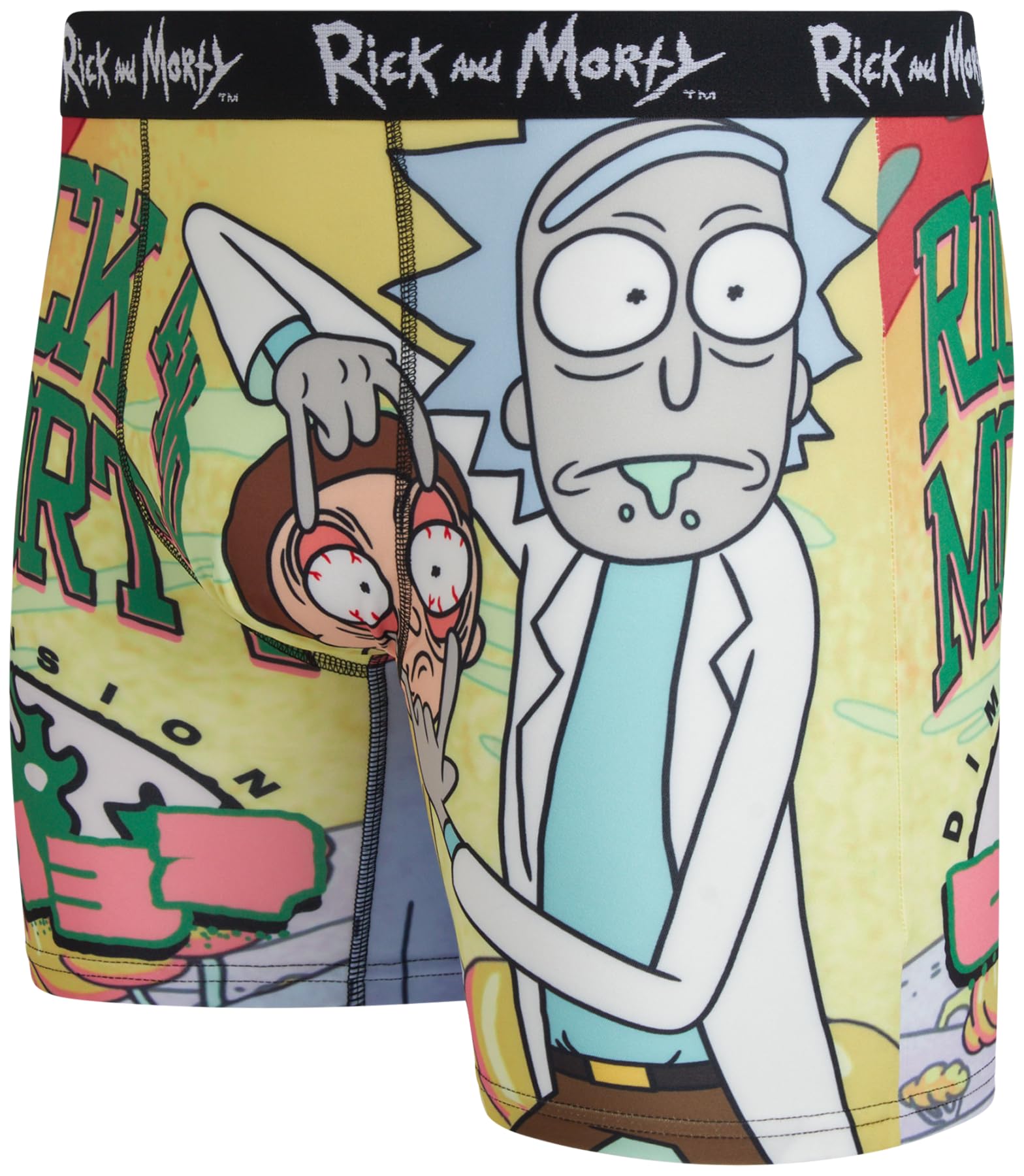 COCO BRANDS Mens Boxer Briefs - Rick and Morty Cotton Lined Crotch No Fly Underwear Boxers for Men with Support Pouch (S-XL)
