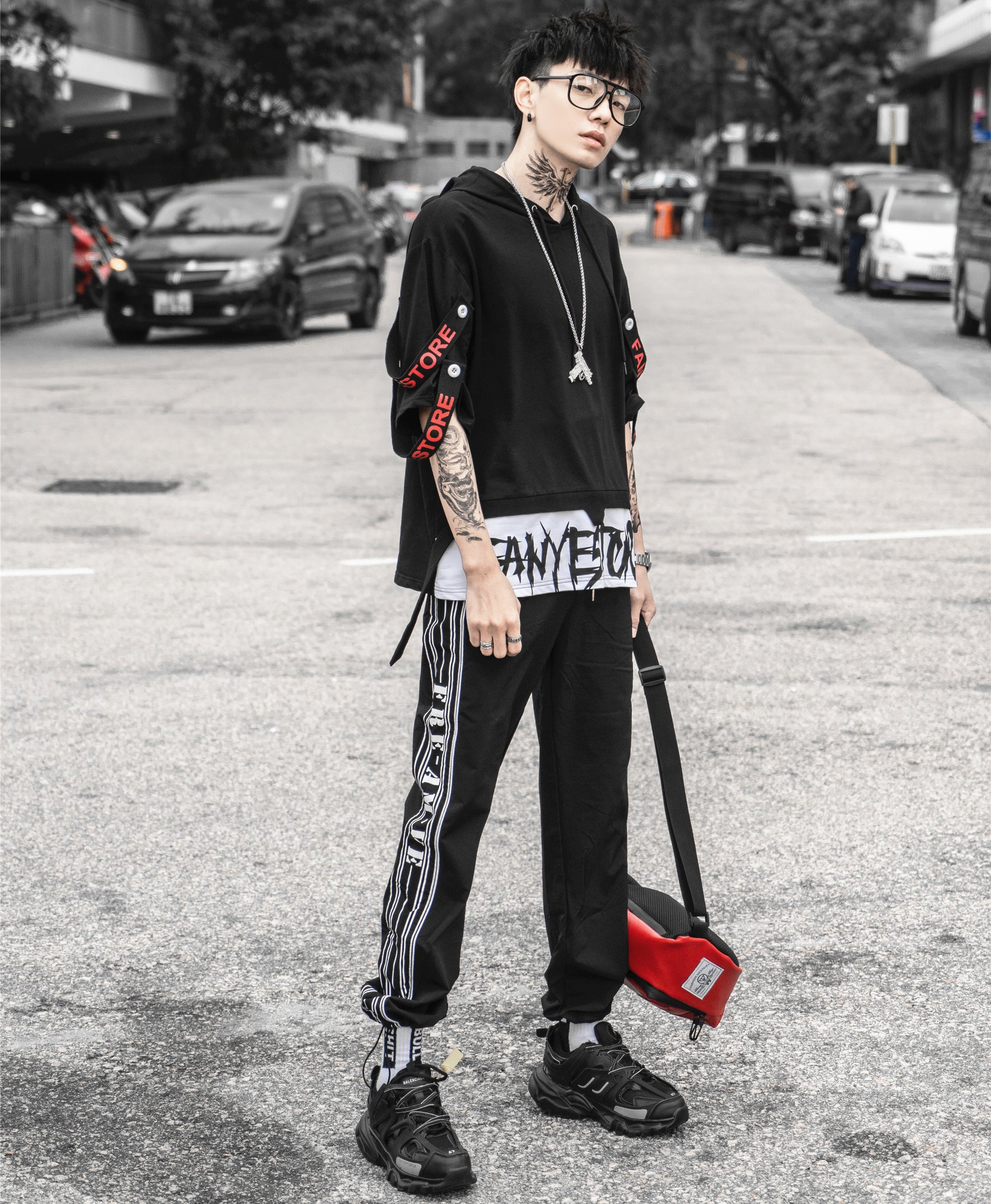 Black Solo Movement Short Sleeves Hoodie