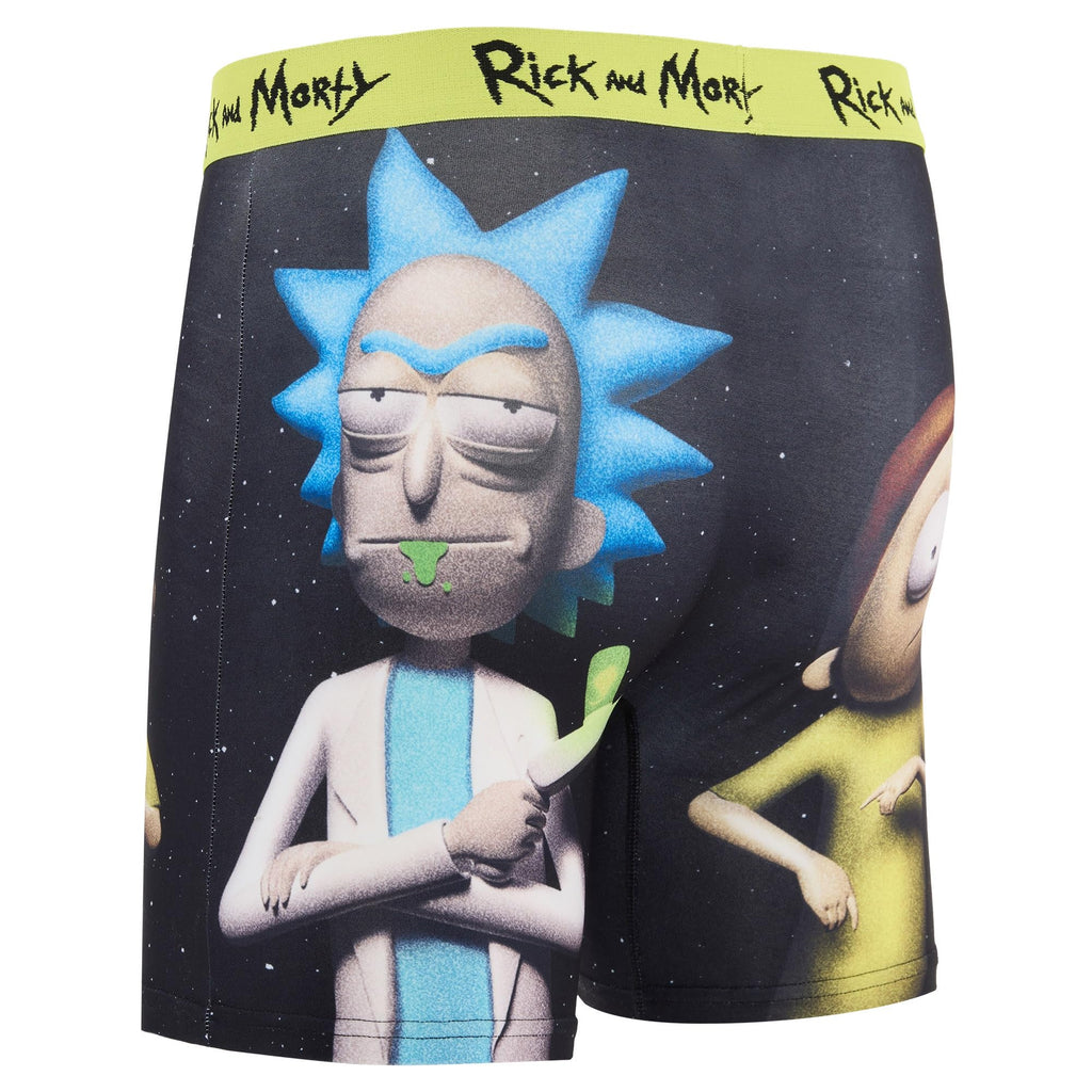COCO BRANDS Mens Boxer Briefs - Rick and Morty Cotton Lined Crotch No Fly Underwear Boxers for Men with Support Pouch (S-XL)