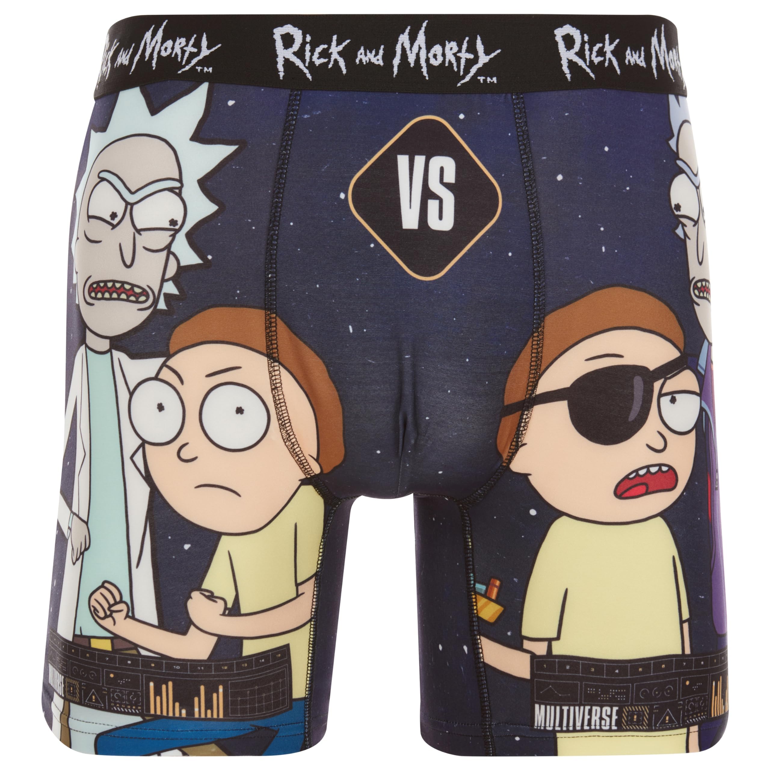 COCO BRANDS Mens Boxer Briefs - Rick and Morty Cotton Lined Crotch No Fly Underwear Boxers for Men with Support Pouch (S-XL)