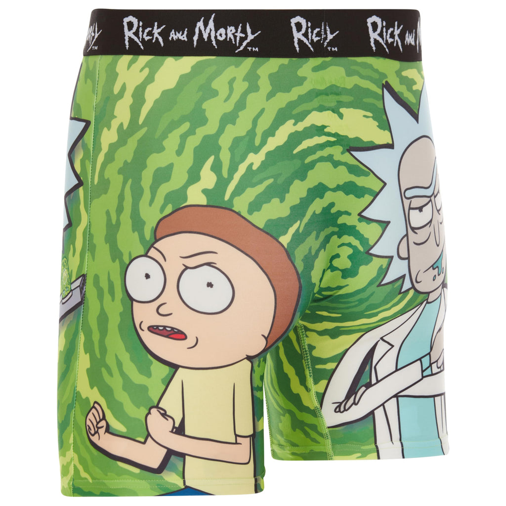 COCO BRANDS Mens Boxer Briefs - Rick and Morty Cotton Lined Crotch No Fly Underwear Boxers for Men with Support Pouch (S-XL)
