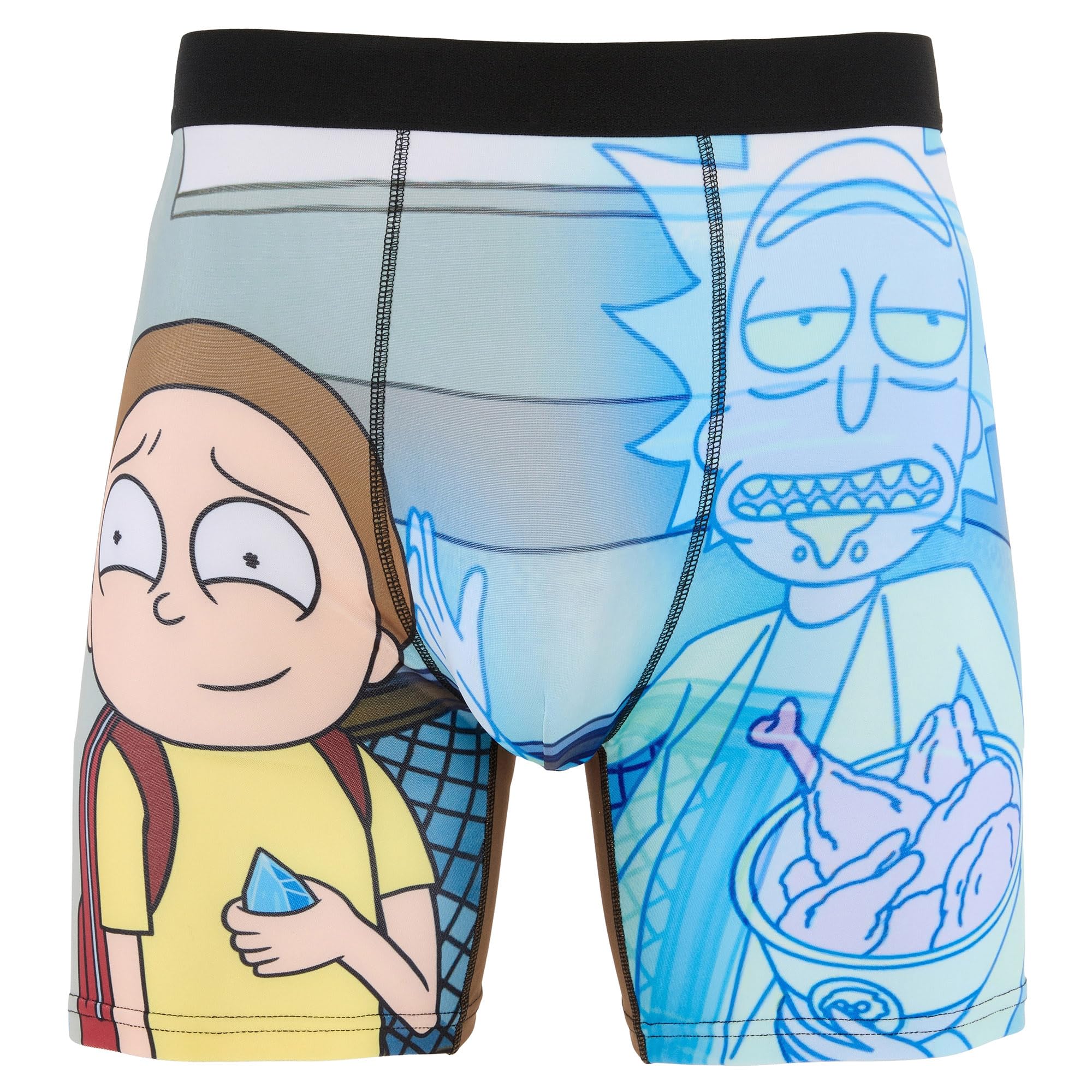 COCO BRANDS Mens Boxer Briefs - Rick and Morty Cotton Lined Crotch No Fly Underwear Boxers for Men with Support Pouch (S-XL)