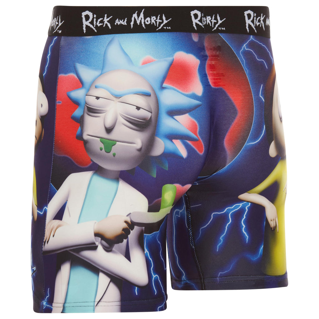 COCO BRANDS Mens Boxer Briefs - Rick and Morty Cotton Lined Crotch No Fly Underwear Boxers for Men with Support Pouch (S-XL)
