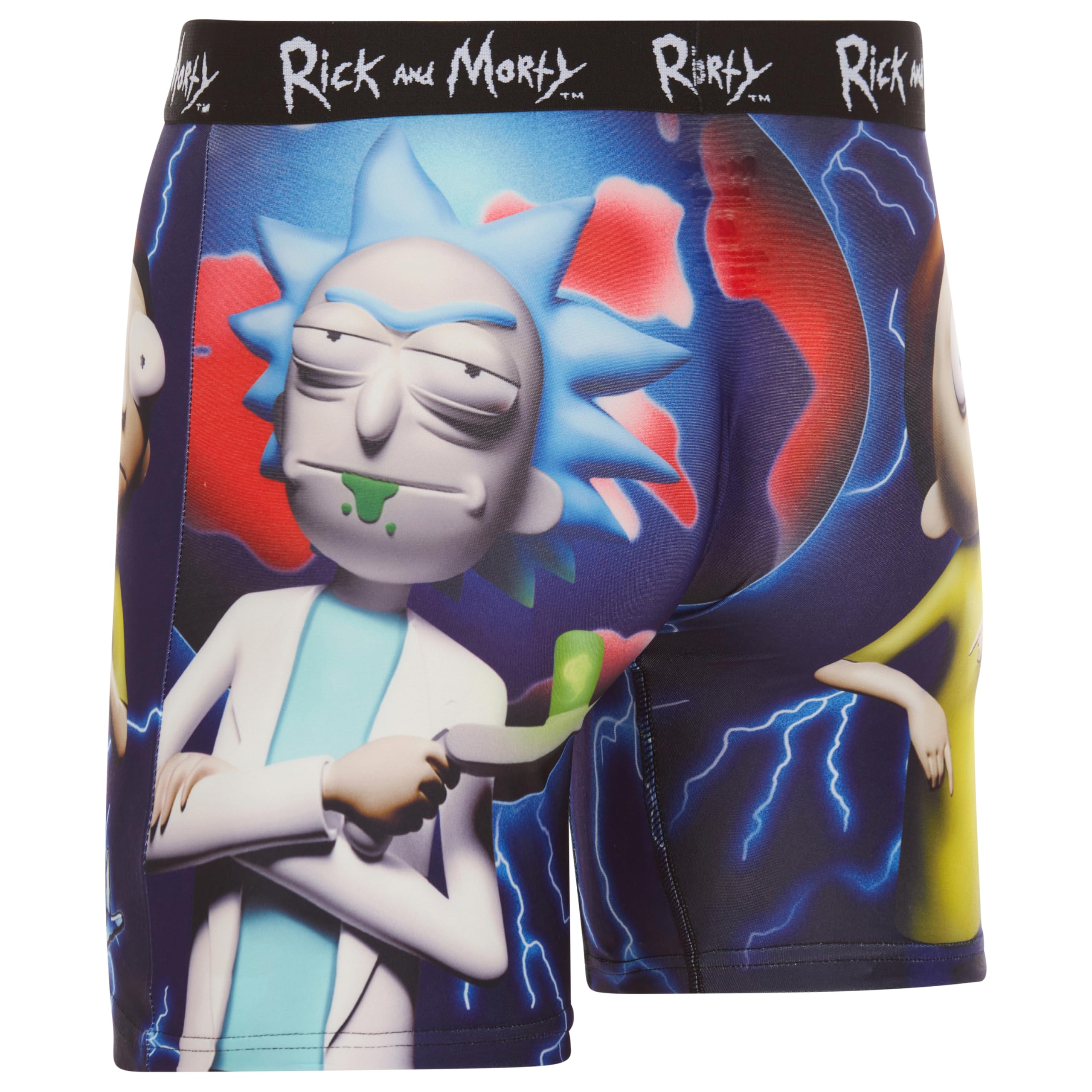 COCO BRANDS Mens Boxer Briefs - Rick and Morty Cotton Lined Crotch No Fly Underwear Boxers for Men with Support Pouch (S-XL)