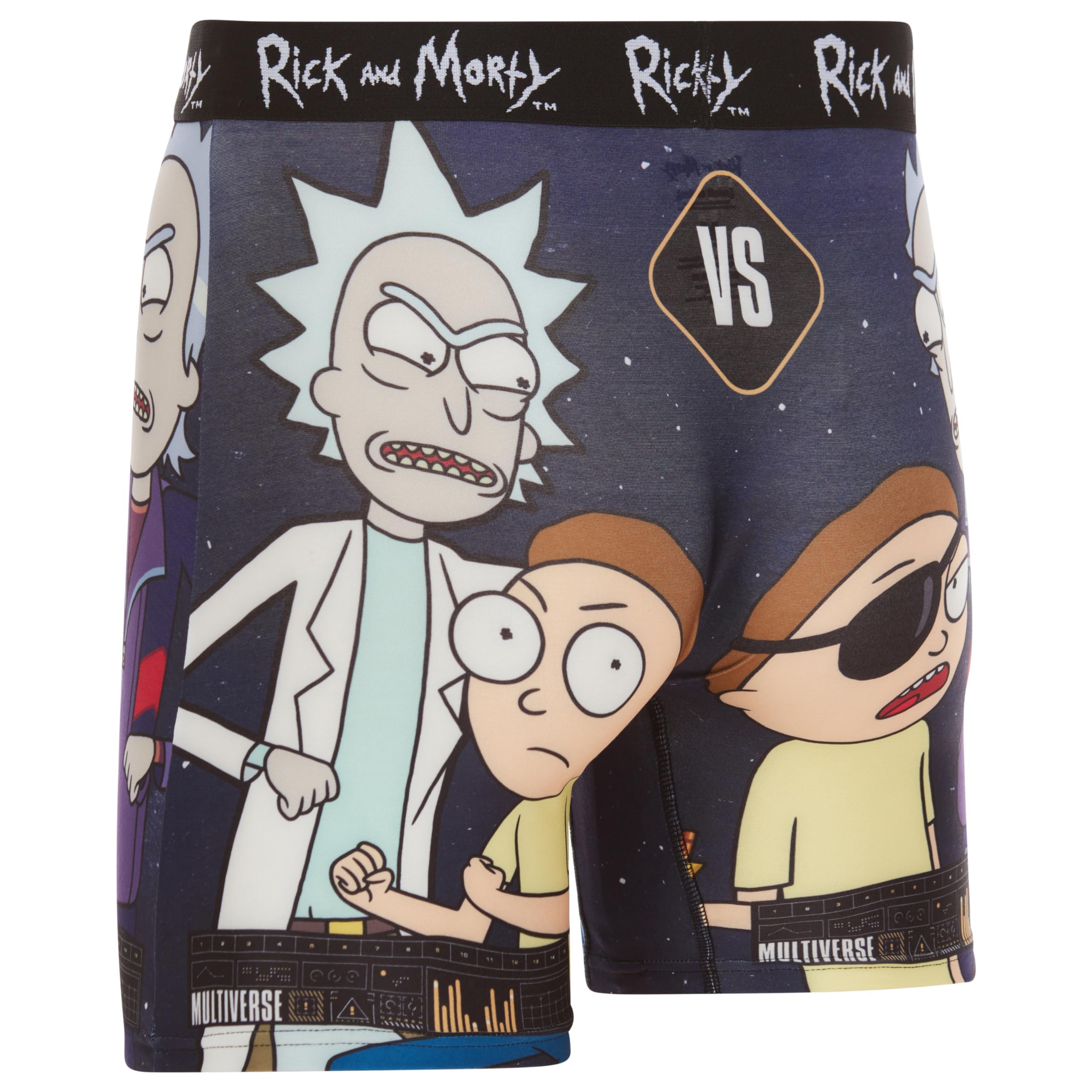 COCO BRANDS Mens Boxer Briefs - Rick and Morty Cotton Lined Crotch No Fly Underwear Boxers for Men with Support Pouch (S-XL)