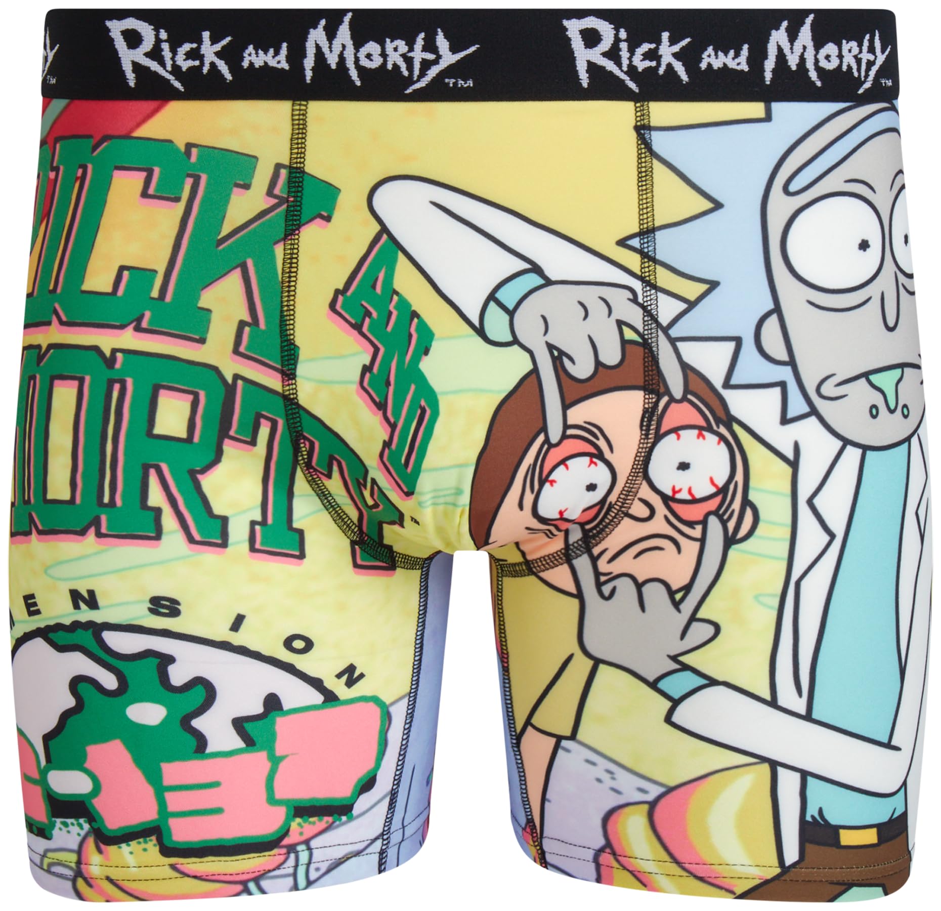 COCO BRANDS Mens Boxer Briefs - Rick and Morty Cotton Lined Crotch No Fly Underwear Boxers for Men with Support Pouch (S-XL)