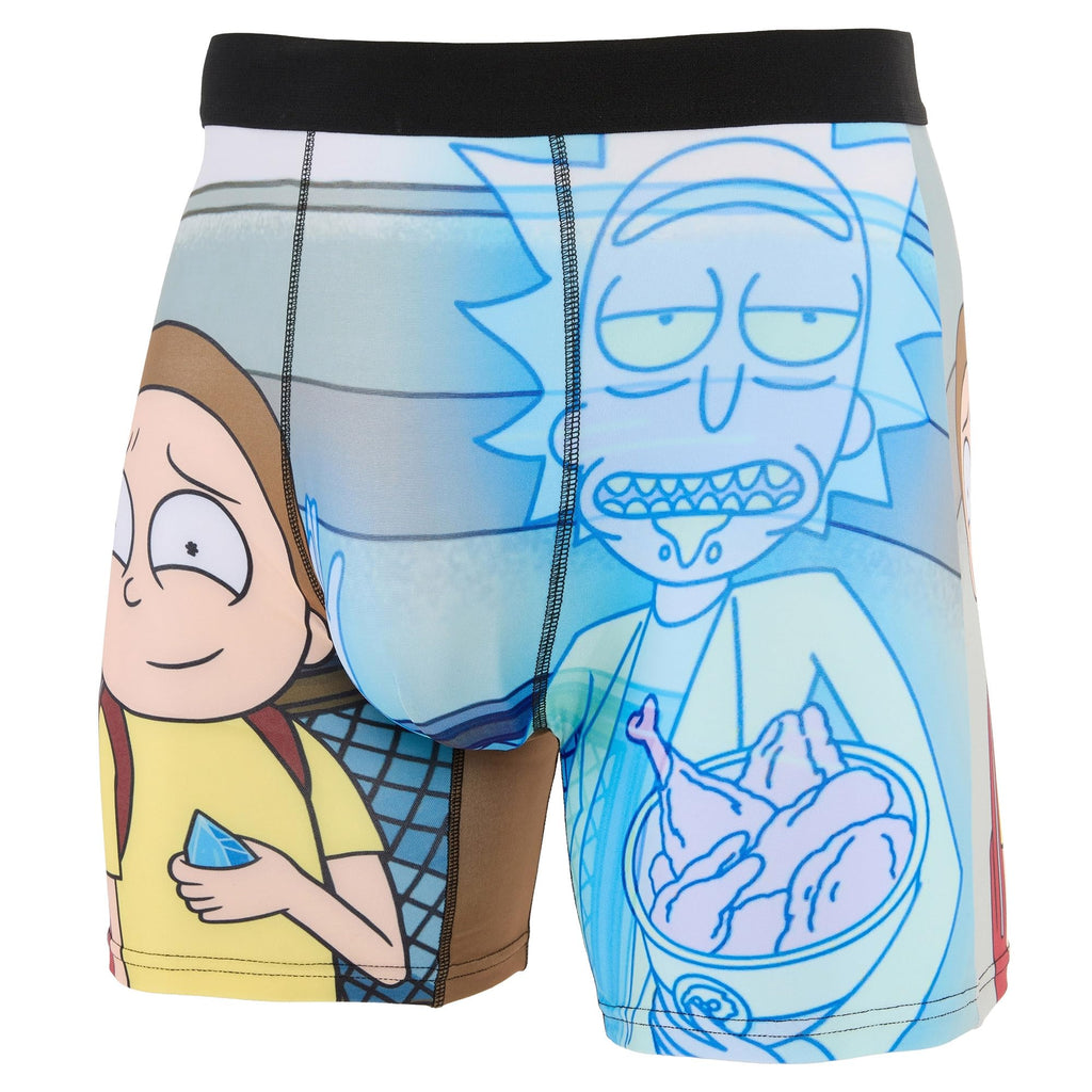 COCO BRANDS Mens Boxer Briefs - Rick and Morty Cotton Lined Crotch No Fly Underwear Boxers for Men with Support Pouch (S-XL)
