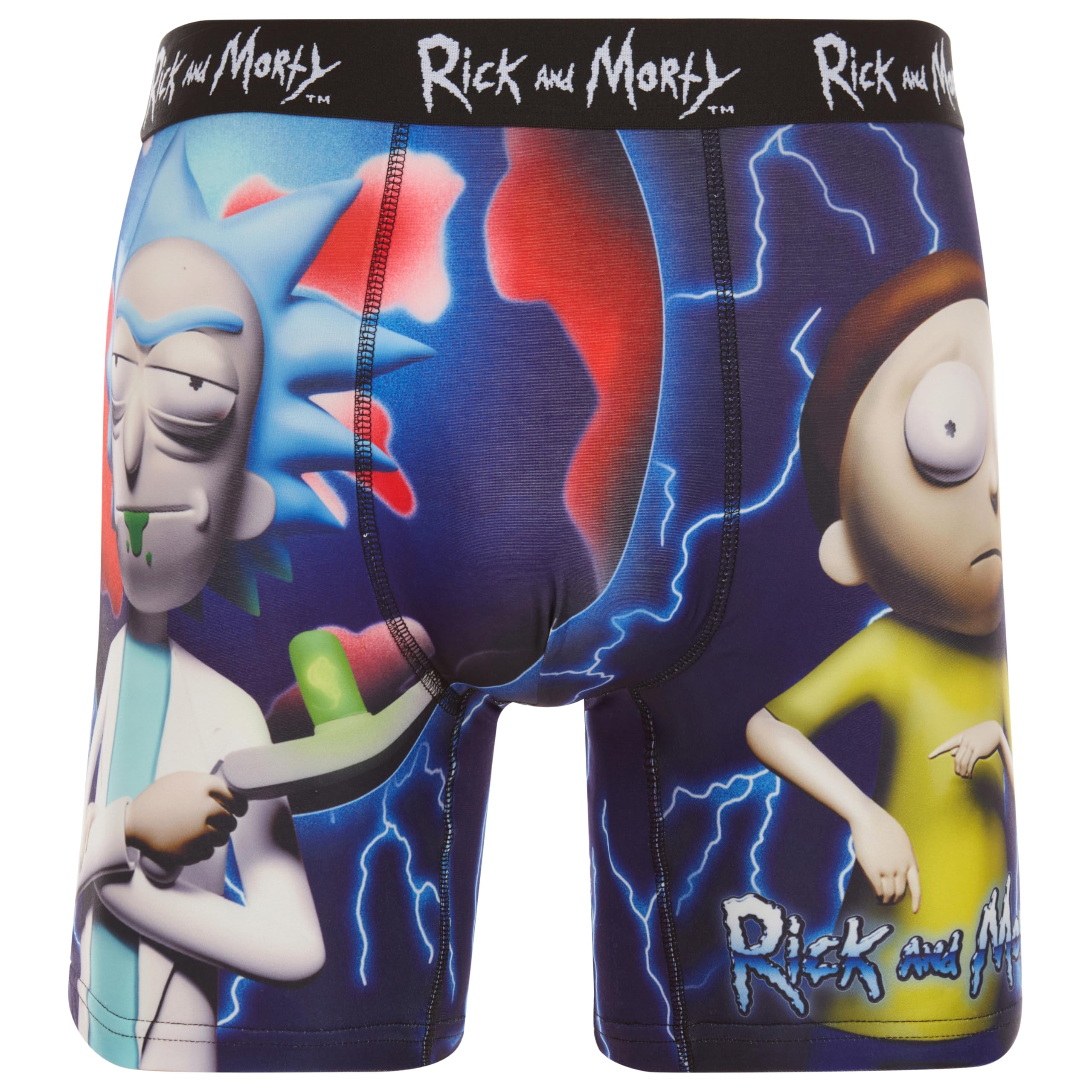 COCO BRANDS Mens Boxer Briefs - Rick and Morty Cotton Lined Crotch No Fly Underwear Boxers for Men with Support Pouch (S-XL)
