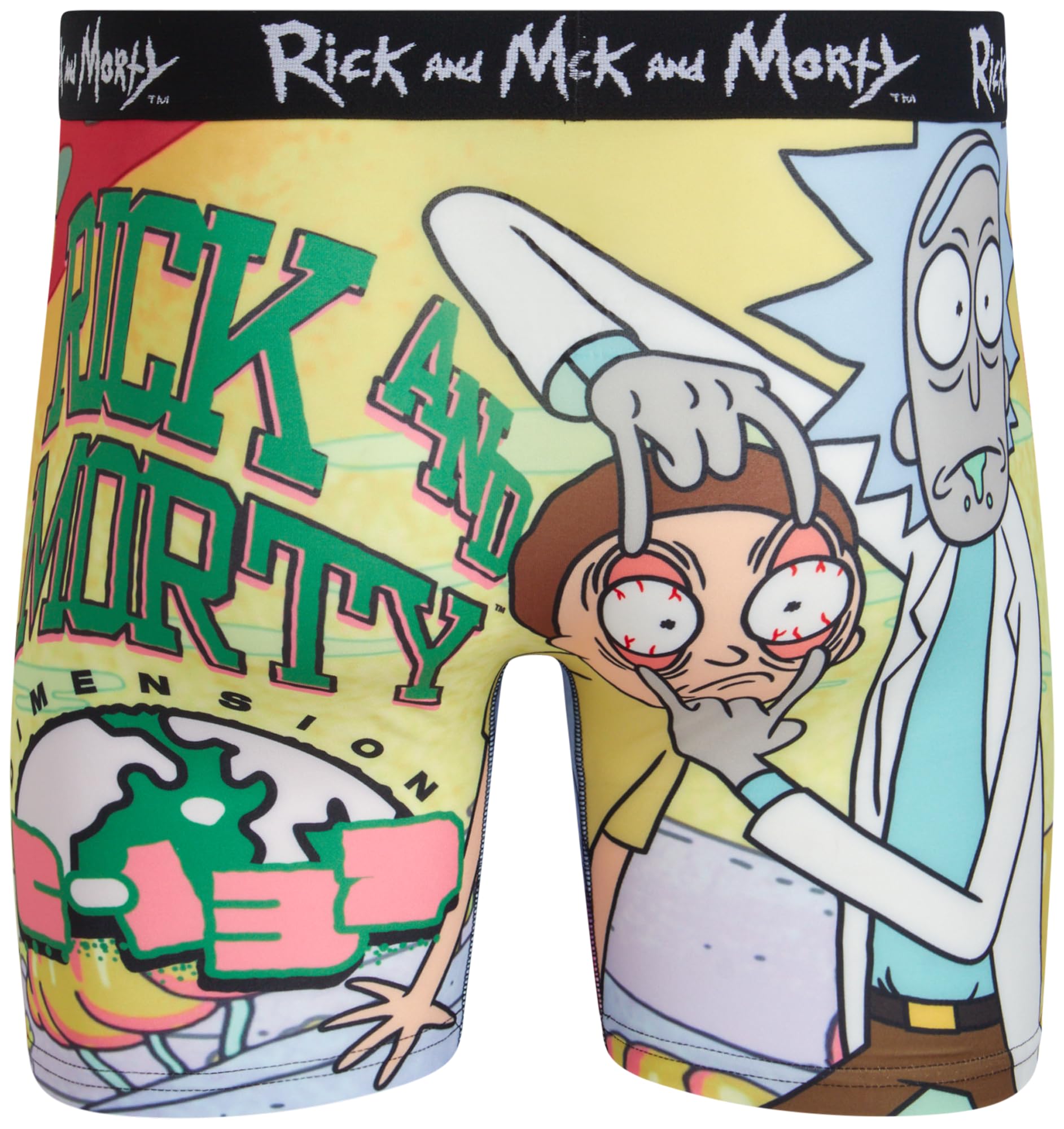 COCO BRANDS Mens Boxer Briefs - Rick and Morty Cotton Lined Crotch No Fly Underwear Boxers for Men with Support Pouch (S-XL)
