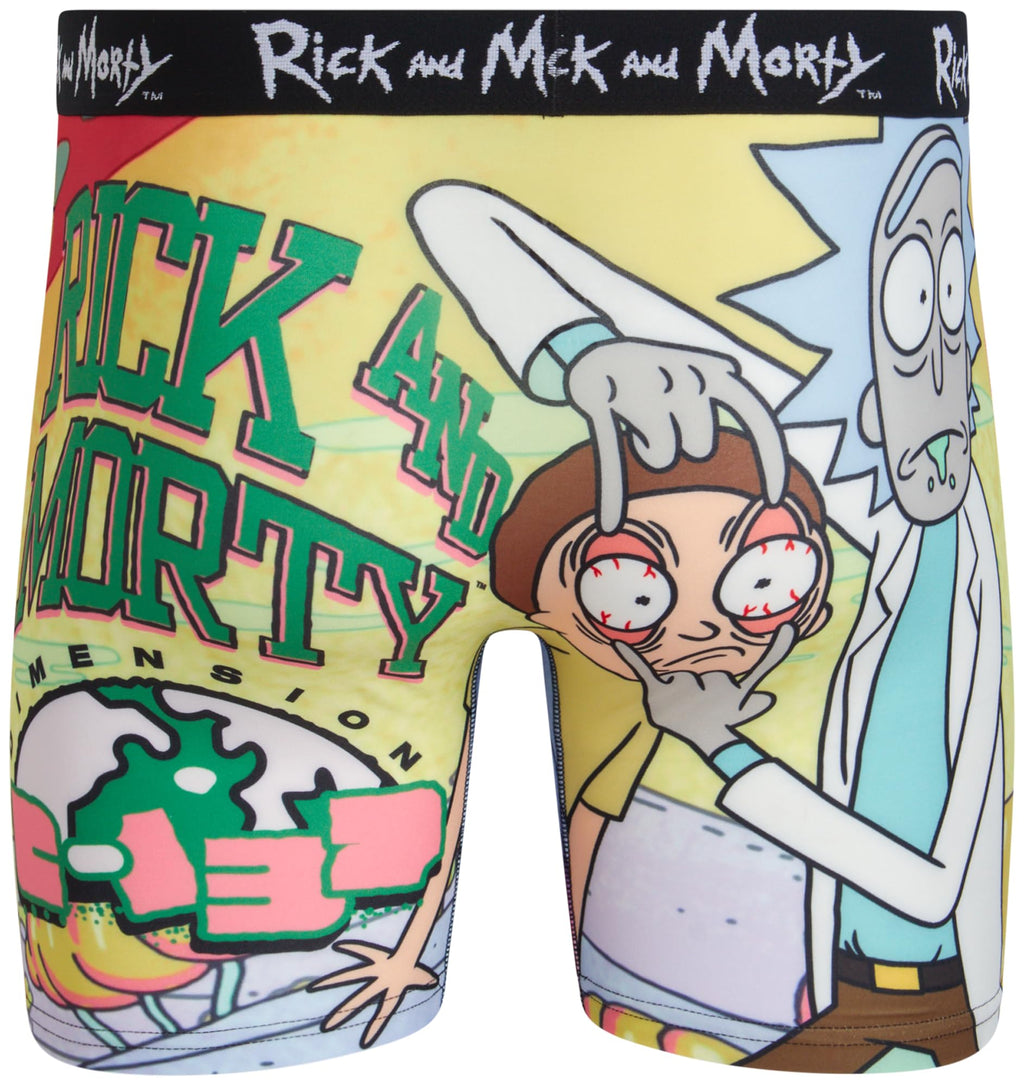 COCO BRANDS Mens Boxer Briefs - Rick and Morty Cotton Lined Crotch No Fly Underwear Boxers for Men with Support Pouch (S-XL)