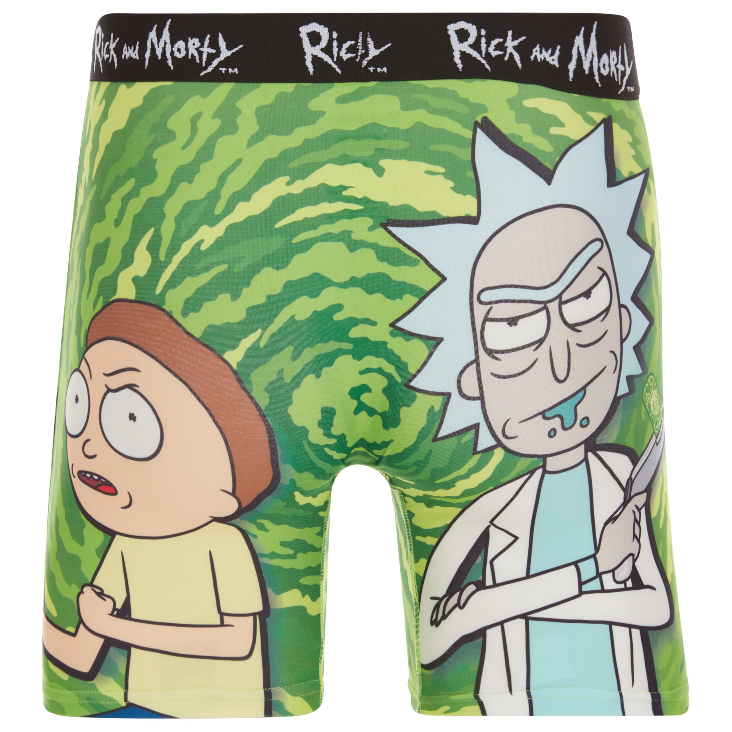 COCO BRANDS Mens Boxer Briefs - Rick and Morty Cotton Lined Crotch No Fly Underwear Boxers for Men with Support Pouch (S-XL)