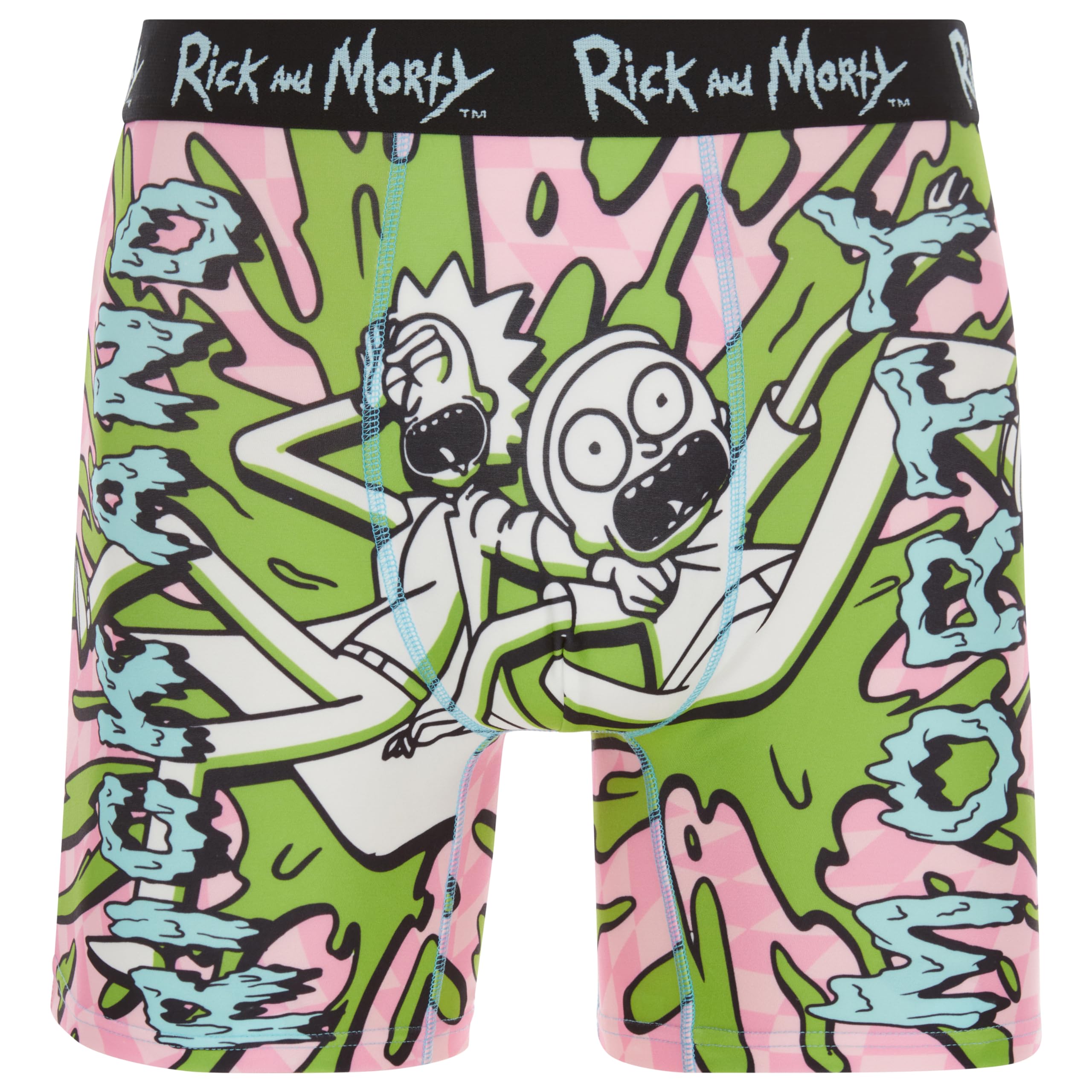 COCO BRANDS Mens Boxer Briefs - Rick and Morty Cotton Lined Crotch No Fly Underwear Boxers for Men with Support Pouch (S-XL)