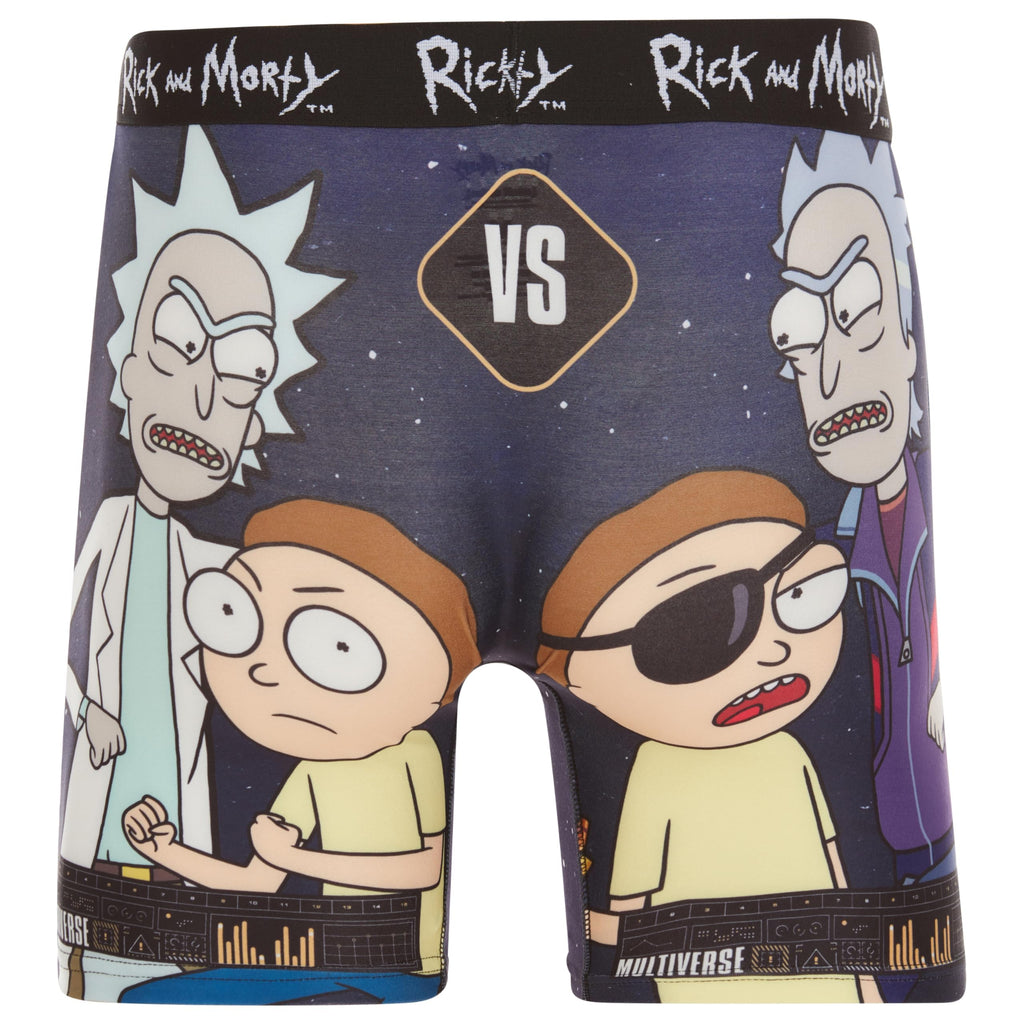 COCO BRANDS Mens Boxer Briefs - Rick and Morty Cotton Lined Crotch No Fly Underwear Boxers for Men with Support Pouch (S-XL)
