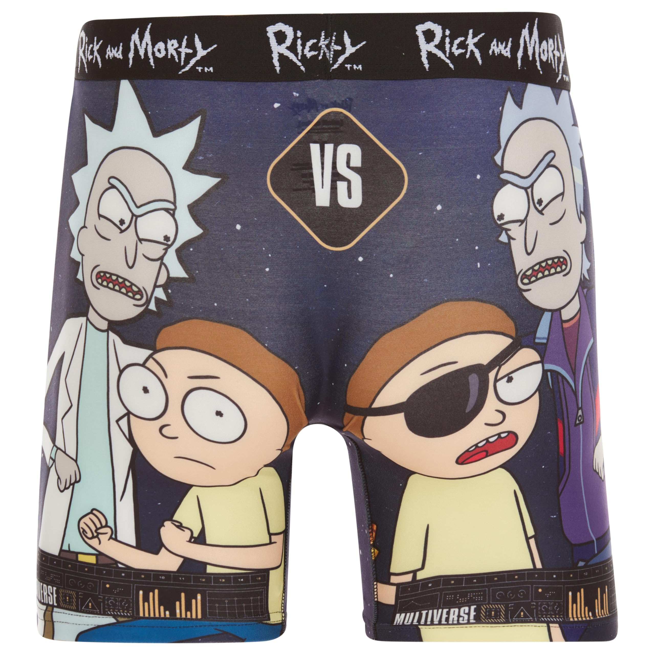 COCO BRANDS Mens Boxer Briefs - Rick and Morty Cotton Lined Crotch No Fly Underwear Boxers for Men with Support Pouch (S-XL)