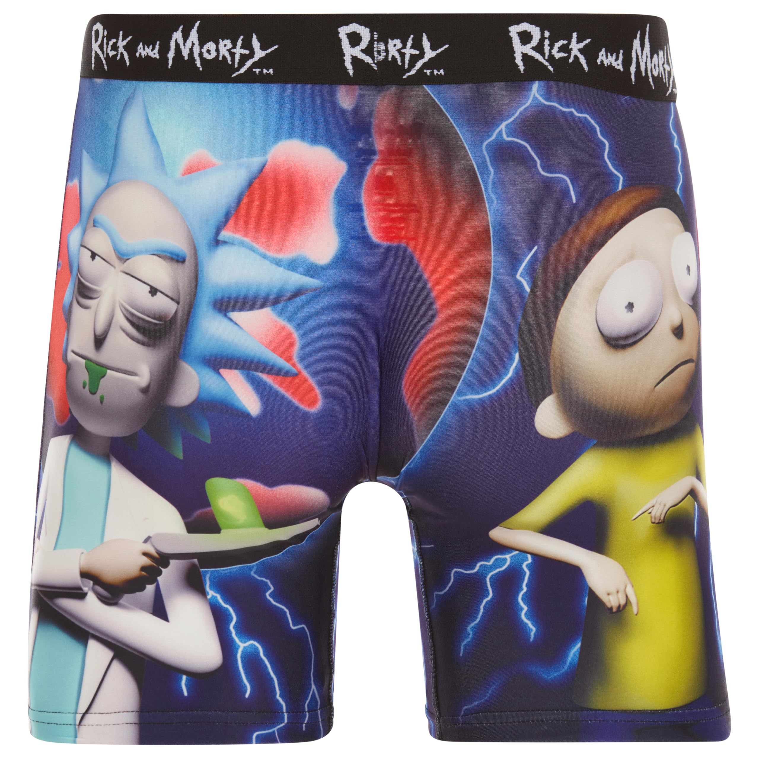 COCO BRANDS Mens Boxer Briefs - Rick and Morty Cotton Lined Crotch No Fly Underwear Boxers for Men with Support Pouch (S-XL)