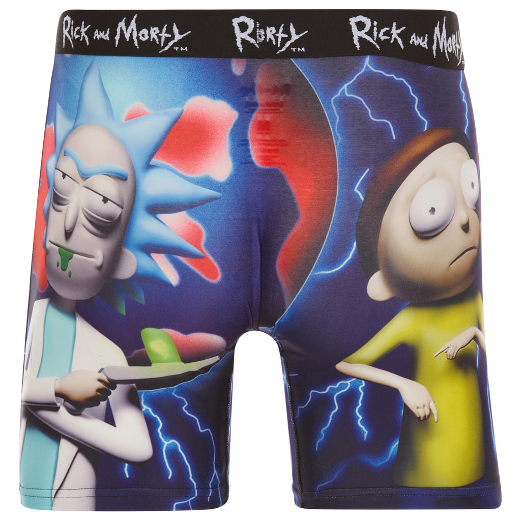 COCO BRANDS Mens Boxer Briefs - Rick and Morty Cotton Lined Crotch No Fly Underwear Boxers for Men with Support Pouch (S-XL)
