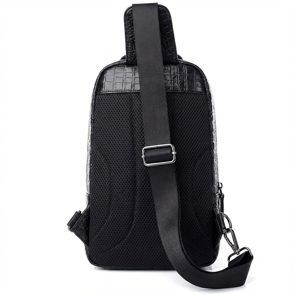 Croc Design Leather Sling Bag – Sophisticated & Practical