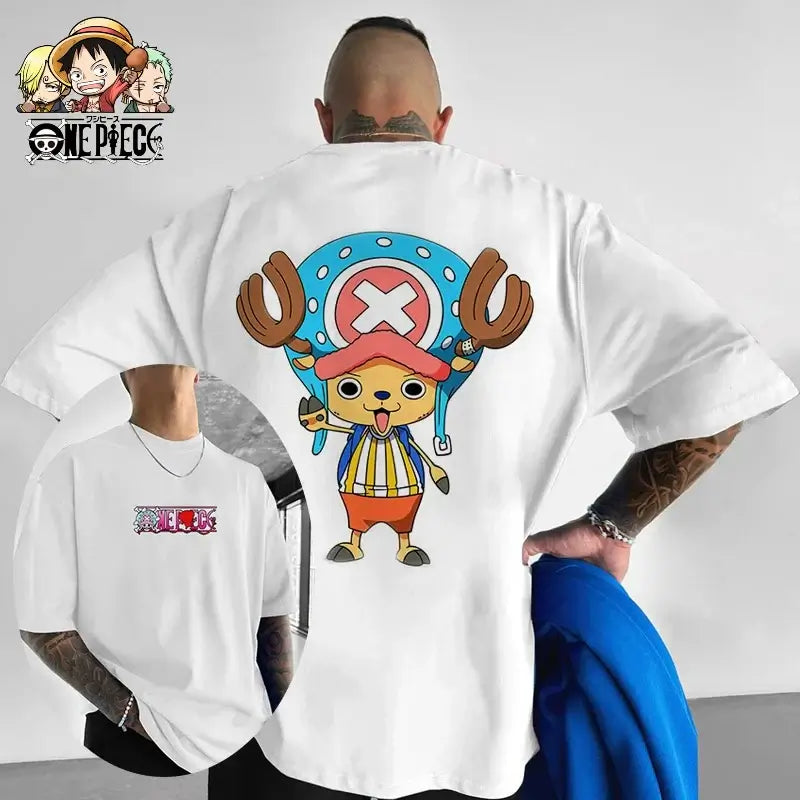 One Piece Graphic T-Shirt: Luffy & Zoro Oversized Streetwear