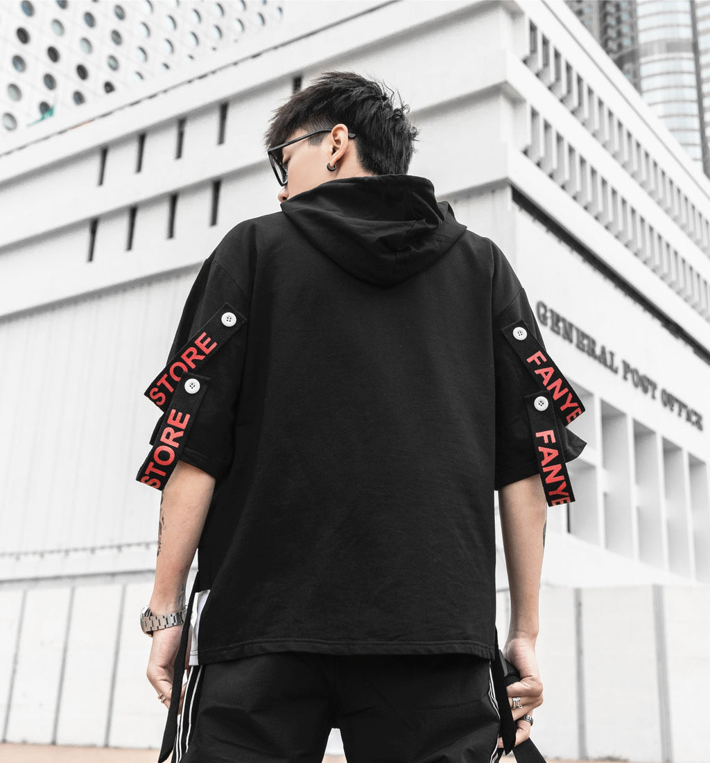 Black Solo Movement Short Sleeves Hoodie